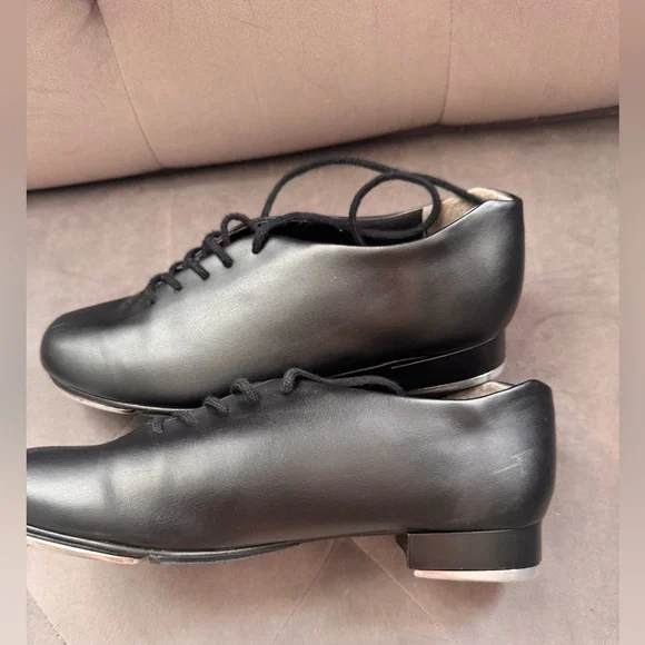 Capezio tic tap toe tap shoes Oxford lace up black size 4 rn #63356 - Picture 4 of 11